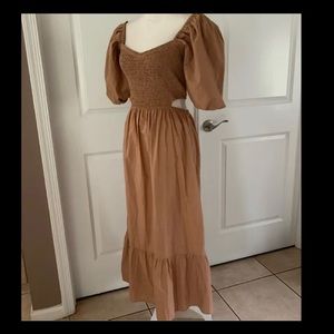 Faithfull the Brand by ANTHROPOLOGIE Bloom puff-shoulder midi dress US Size-12